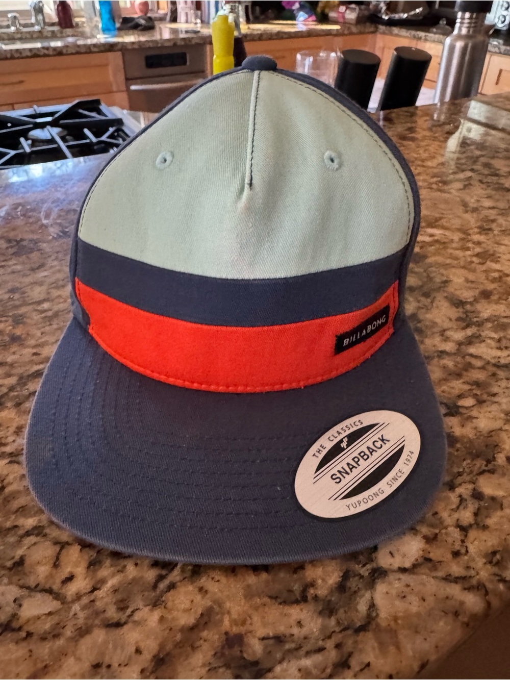 Billabong Kids Two-Tone Snapback Hat - Light Green/Blue/Red